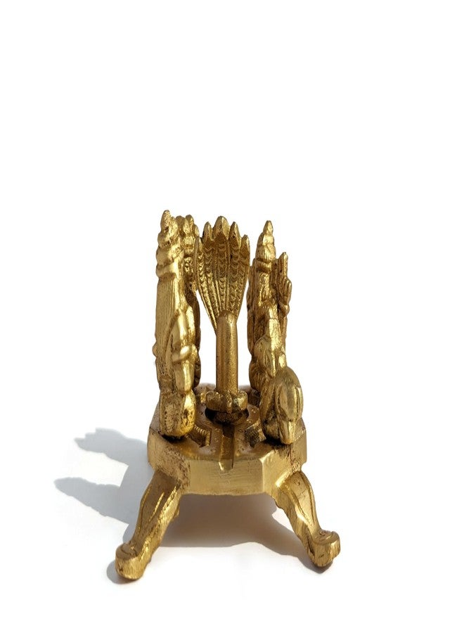GURU JEE Brass Statue Lord Shiv Parivar Shiva Lingam with Shiv Family MATA Parvati Holy Cow Nandi Lord Ganesha and Kartikey Idol for Good Luck Success Pooja Mandir Temple Gifts Showpiece - Image 2